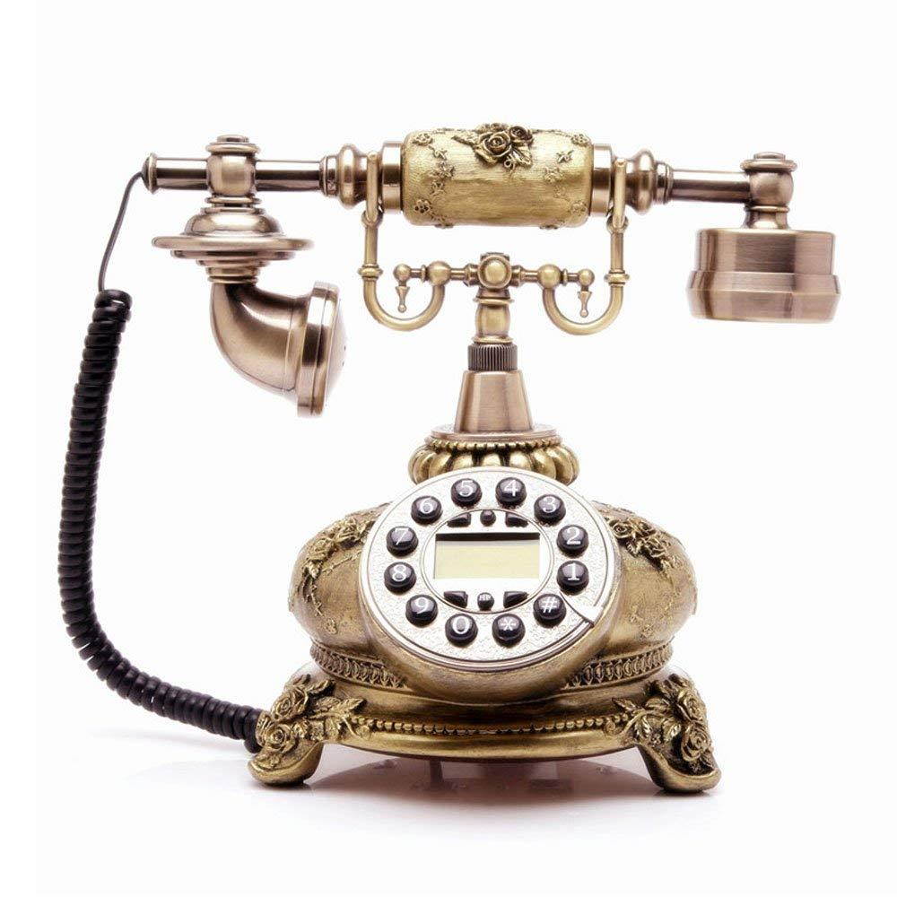 TelPal Corded Antique Style Push Button Home Telephone Set, Old Fashion Phone Set, Best Gift for Home Decor