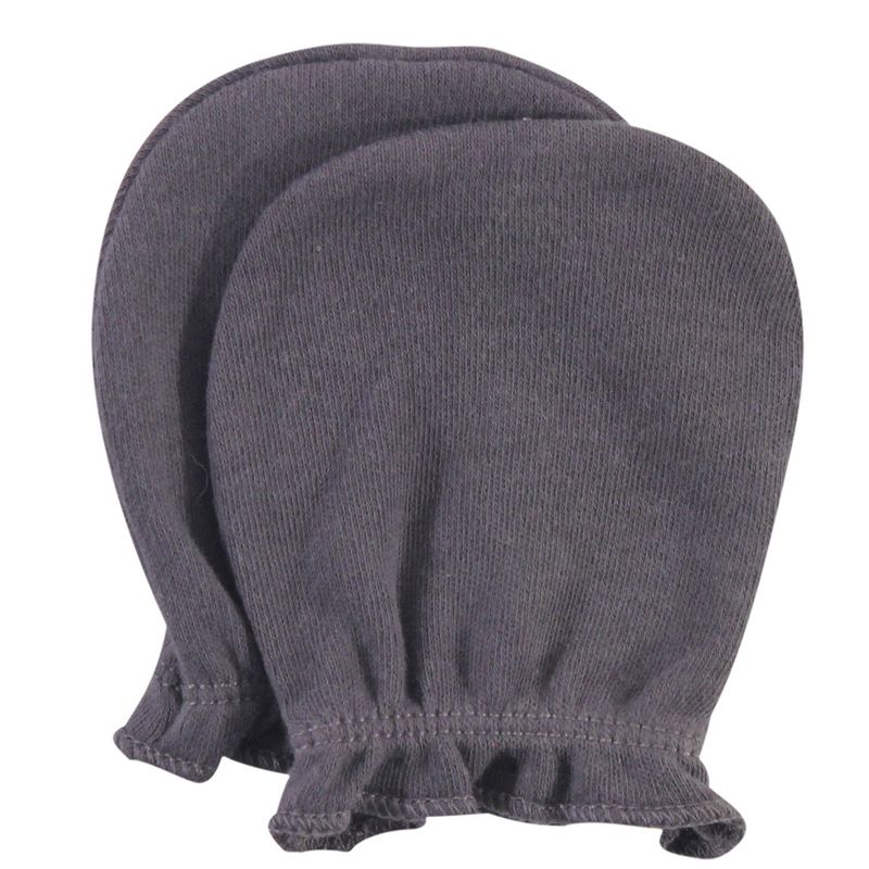 Hudson Baby Infant Girl Cotton Scratch Mittens, Berry Floral, 0-6 Months