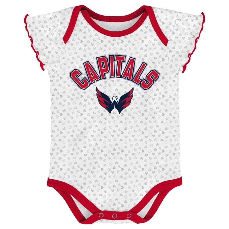 NHL Washington Capitals Girls' Winning Goal Bodysuit Set 3pk - 12M