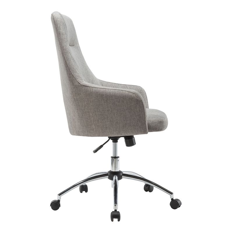 Comfy Height Adjustable Rolling Office Desk Chair- Gray- Techni Mobili
