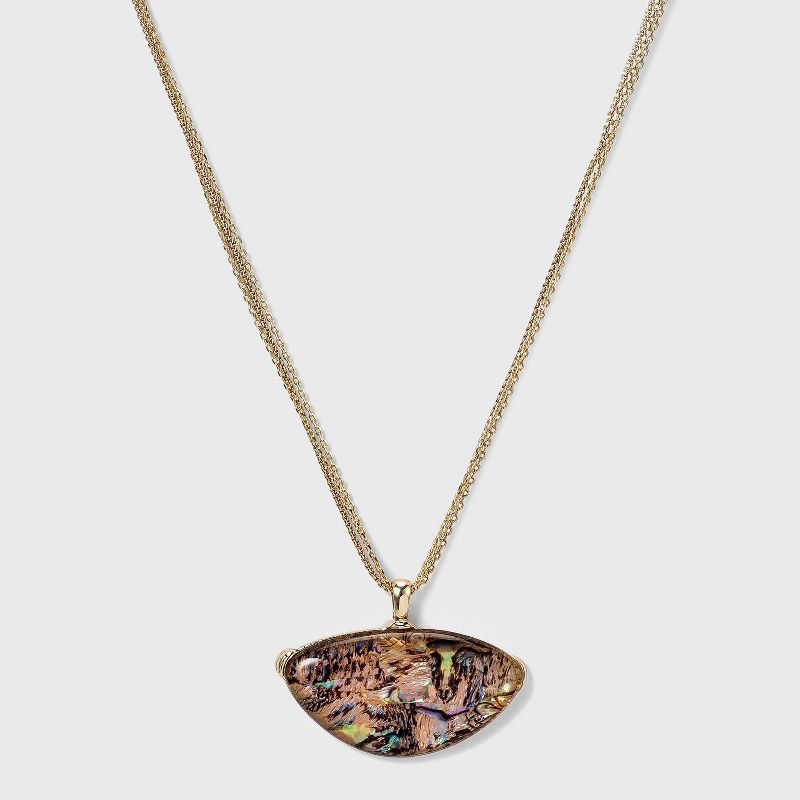 Abalone Pendant Necklace - A New Day™ Gold