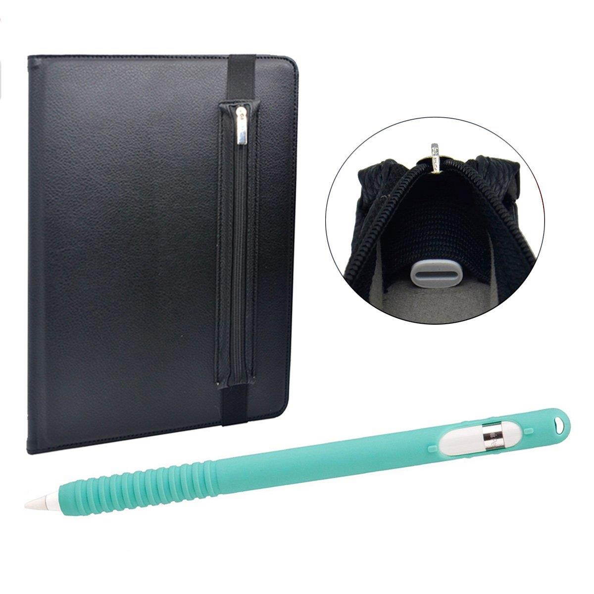 ColorCoral Case for Apple Pencil Silicone Holder Sleeve and Zippered Case with USB Adapter Pouch for Apple Pencil Compatible with iPad Pro 9.7" 10.5" 12.9" iPad 2017/2018