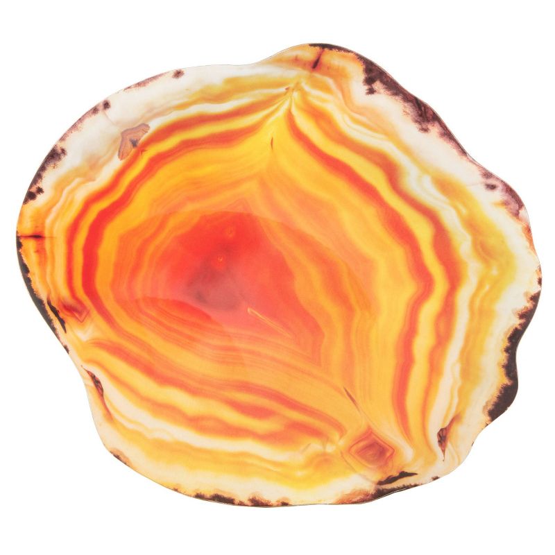 Giselle Faux Agate Side Table Multi Orange/Gold - Safavieh