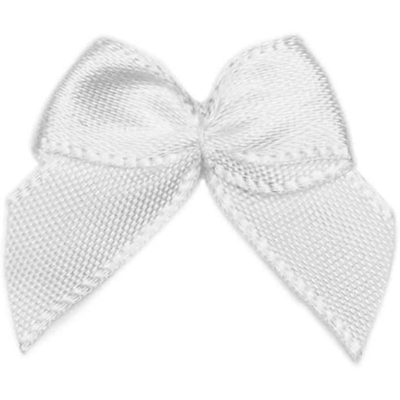 Bright Creations 350-Pack Mini Satin Ribbon Bow w/ Self-Adhesive Tape for Arts and Crafts, Sewing & Gift, White 1.5"