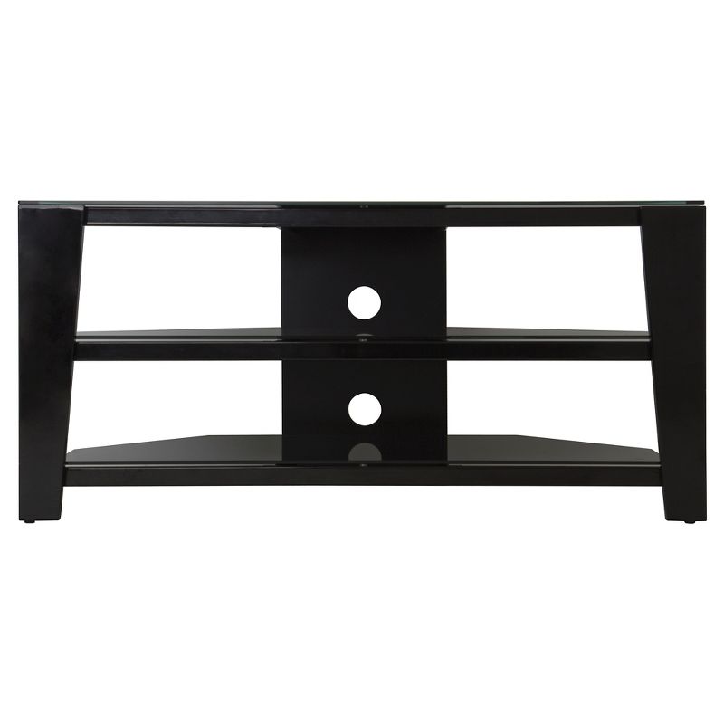 55" TV Stand with Glass Shelves - Black