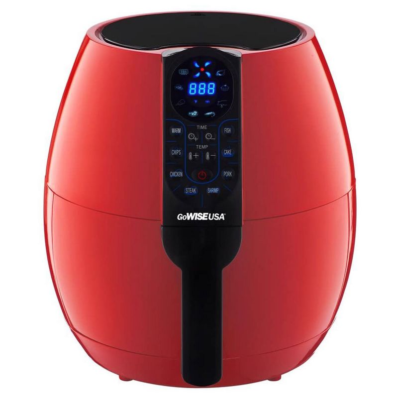 GoWise 3.7-Quart Programmable Air Fryer with 8 Cooking Presets, Chili Red