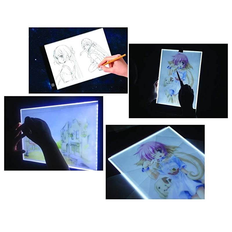 Ultra-Thin Portable LED Light Box Tracer USB Power Cable Dimmable Brightness LED Artcraft Tracing Light Box Light Pad for Artists Drawing Sketching Animation Stencilling X-ray Viewing