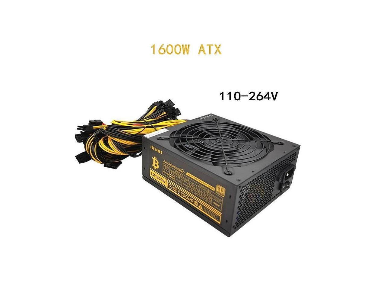 90 PLUS Gold Server Industrial Control Power Support Power Supply 1600W Miner Power Supply 110V-264V 90 PLUS Gold Server Industrial Control Power Support 6-8 Video Cards