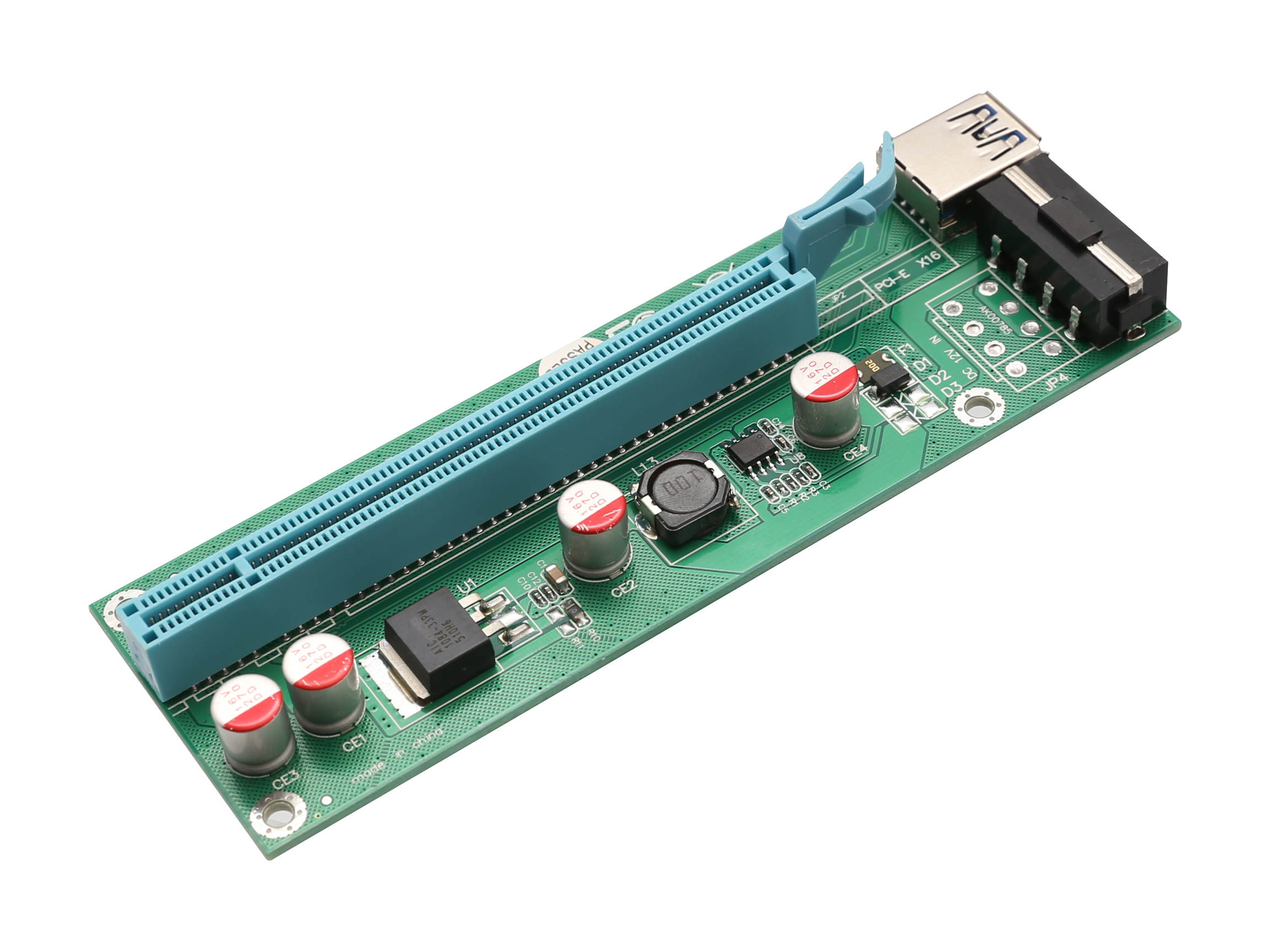 SYBA SI-PEX60017 PCI-E x1 to Powered x16 Riser Adapter Card USB 3.0 Extension Cable