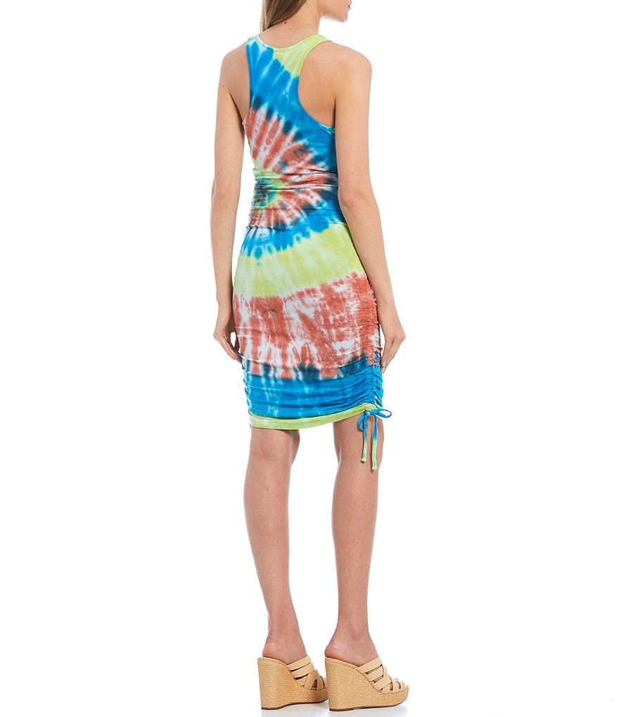 B. Darlin Sleeveless Lurex Striped Tiered Trapeze Dress