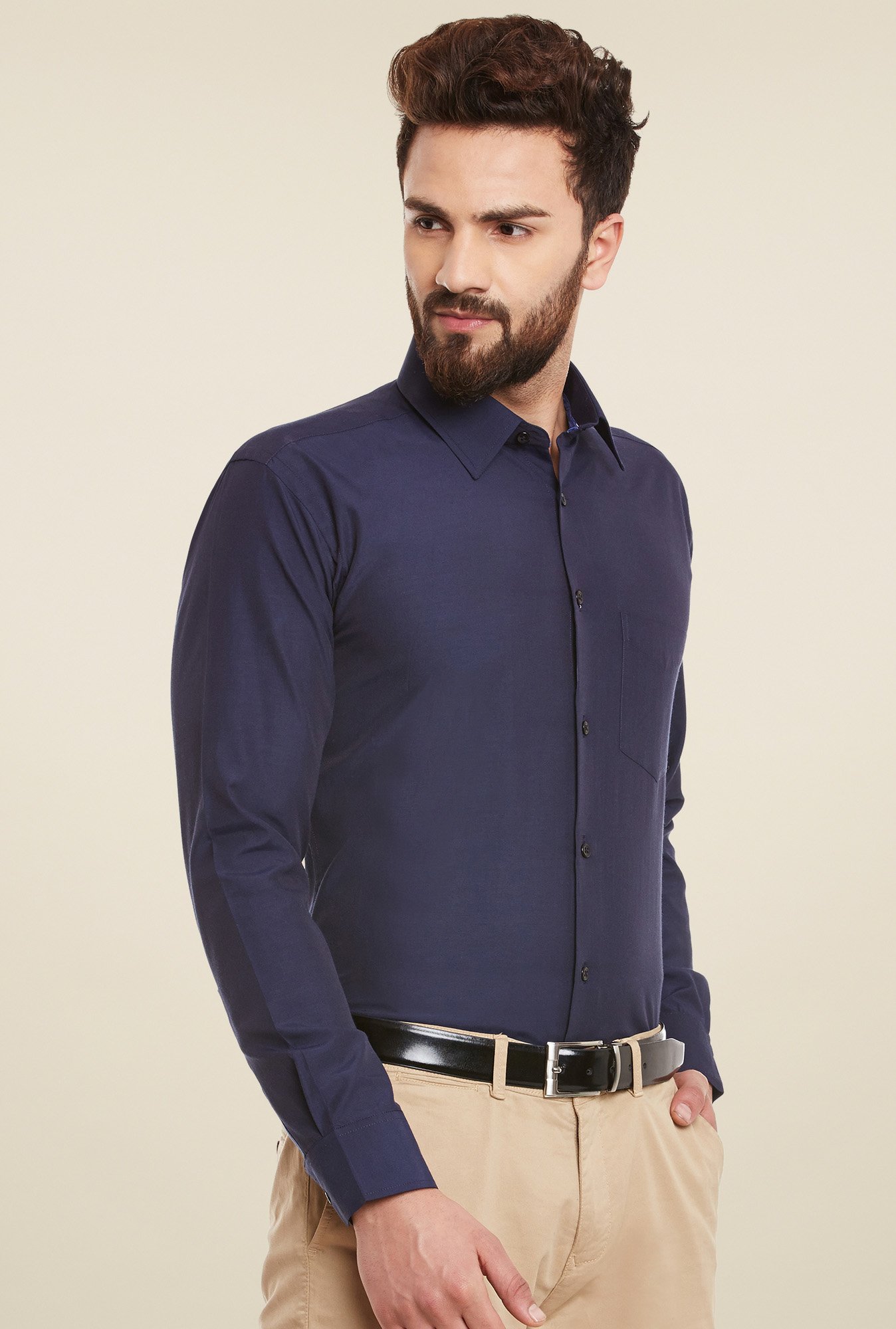 Hancock Dark Blue Slim Fit Shirt
