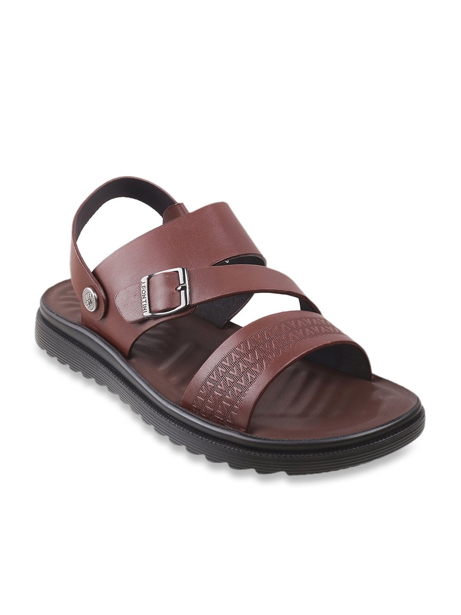 J. Fontini by Mochi Men's Brown Sling Back Sandals