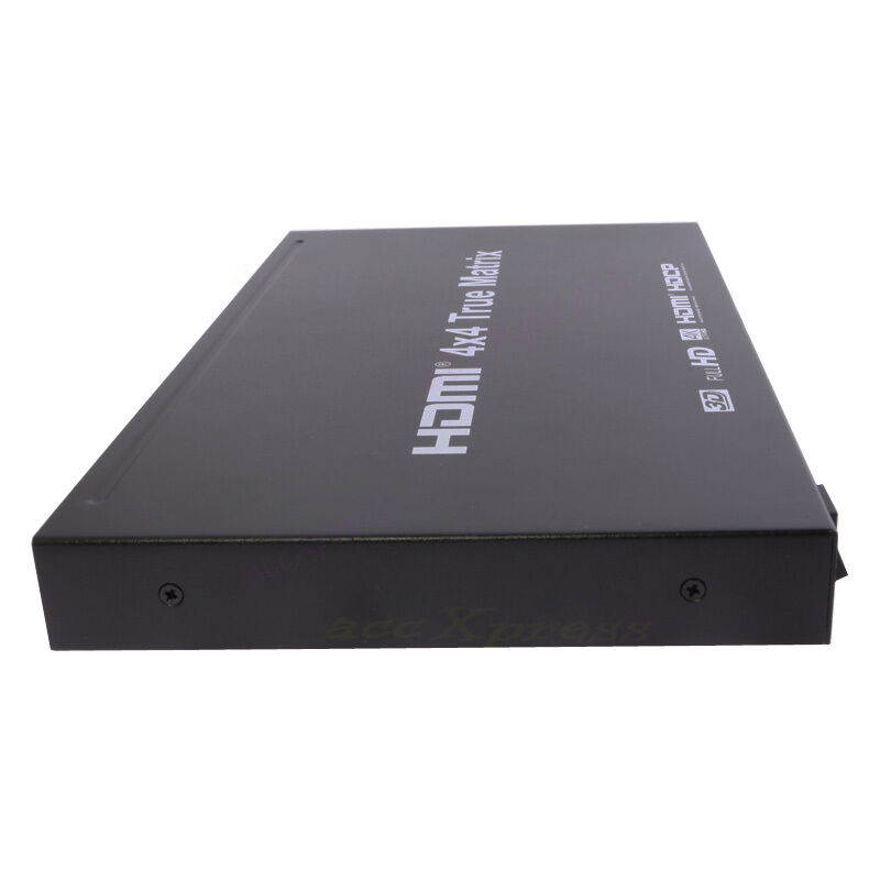 4x4 HDMI True Matrix Switch Splitter Selector Remote Control 3D 1080P 4 in 4 Out