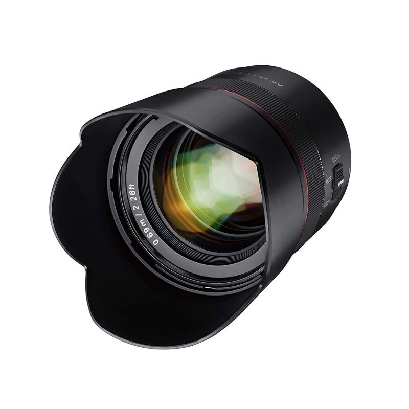 Samyang AF 75mm F1.8 Compact Auto Focus Telephoto Lens for Sony FE Mount, Black (SYIO75AF-E)