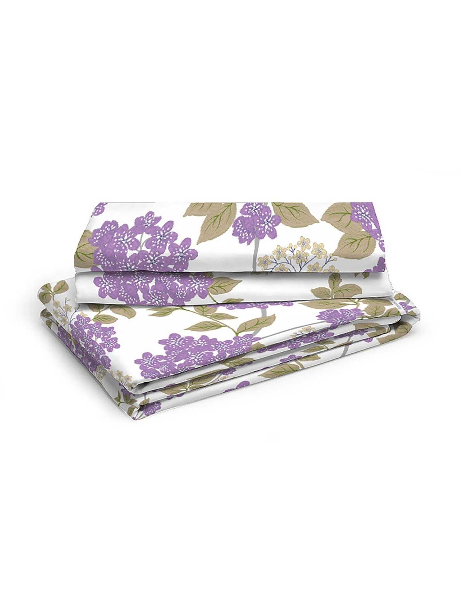 Layers Duracount Nature Violet 225 TC Cotton Queen Bed Sheet with 2 Pillow Covers