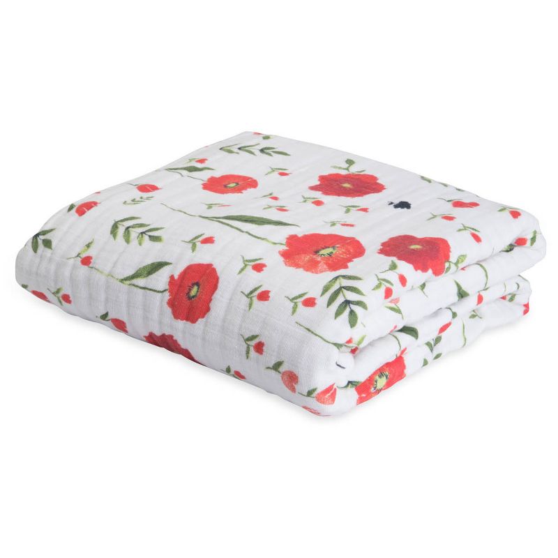 Little Unicorn 4-Layer Cotton Swaddle Blanket - Summer Poppy