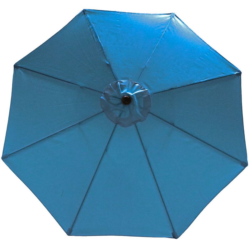 Sunnydaze Outdoor Aluminum Patio Table Umbrella with Polyester Canopy and Push Button Tilt and Crank - 9' - Turquoise