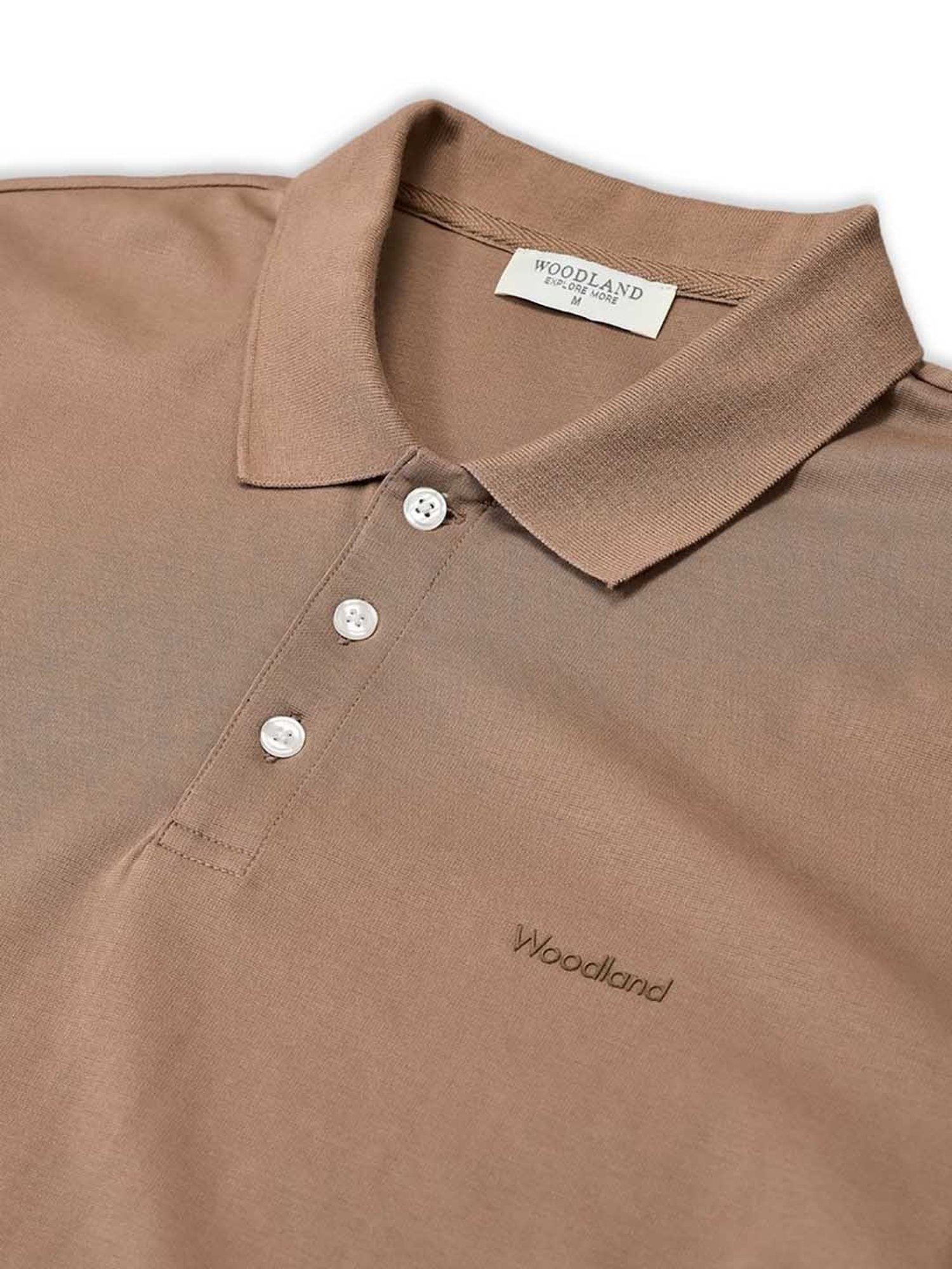 Woodland Light Brown Regular Fit Polo T-Shirt