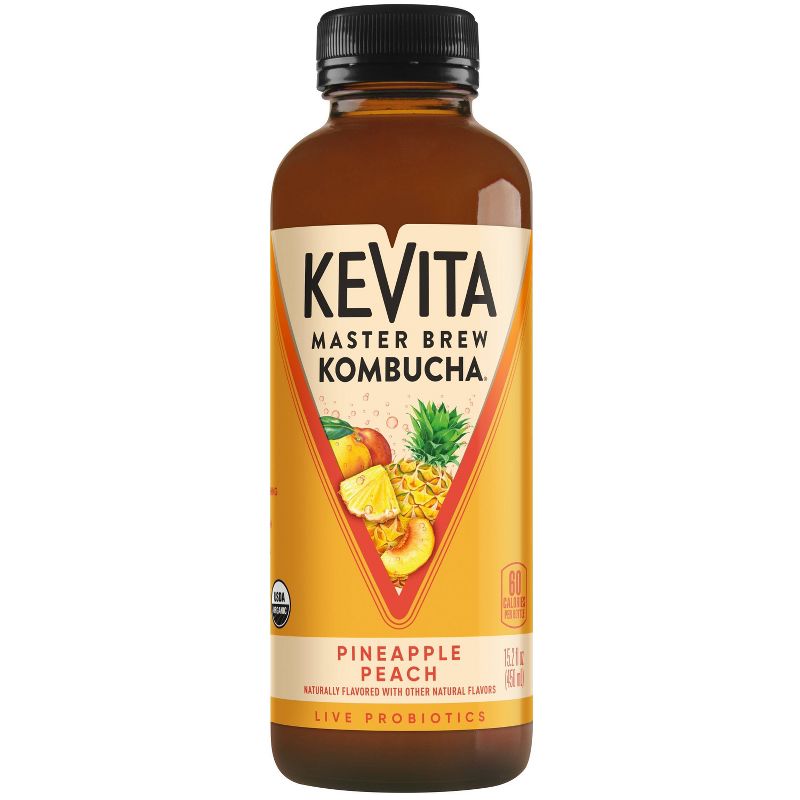 KeVita Pineapple Peach Master Brew Kombucha - 15.2 fl oz