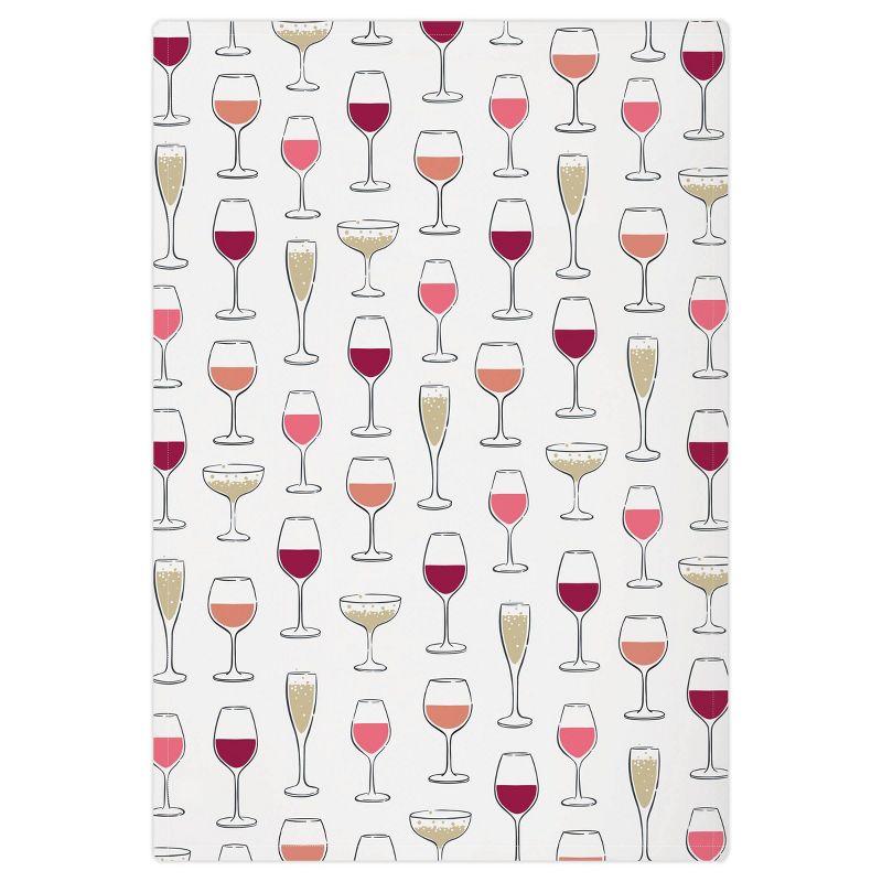 2pk Wine Glass Print Kitchen Towel - MU Kitchen