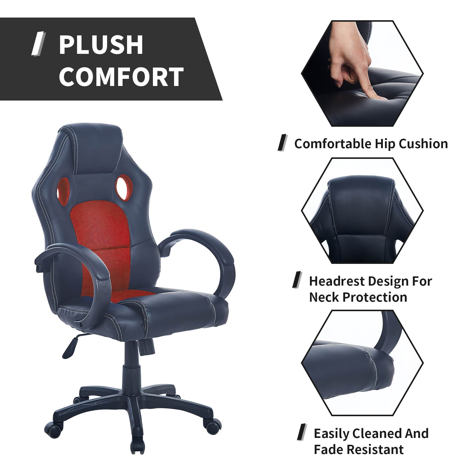 Modern Gaming Chair for Kids Boys Girls Teens High Back Ergonomic Swivel Racing Computer Chair, Height Adjustable,Office Chair PC Gaming Chair Cheap Desk Chair Ergonomic PU Leather Executive Computer
