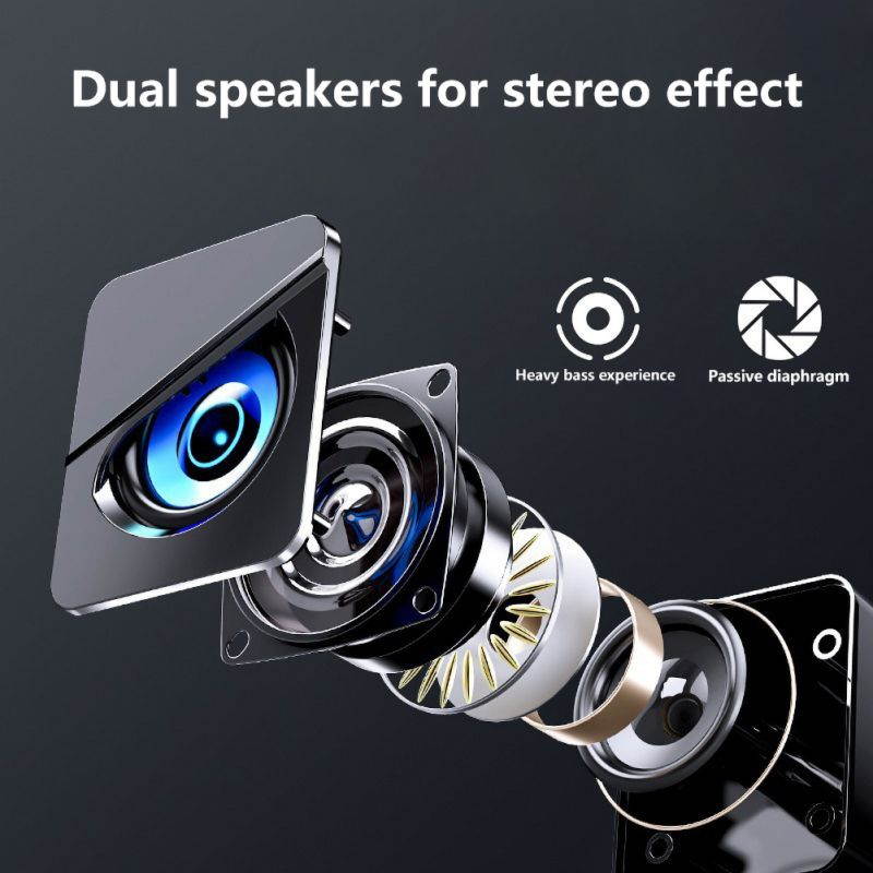 USB Wired Computer Speaker Subwoofer Stereo Colorful Led Light Small Sound Box Personalized Music Player For PC Laptop