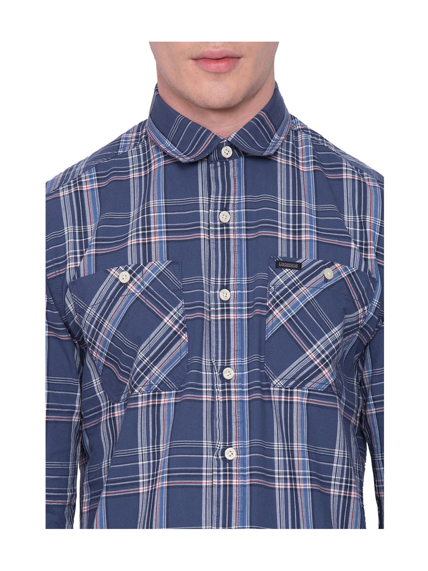 Lindbergh Light Blue Slim Fit Cotton Shirt