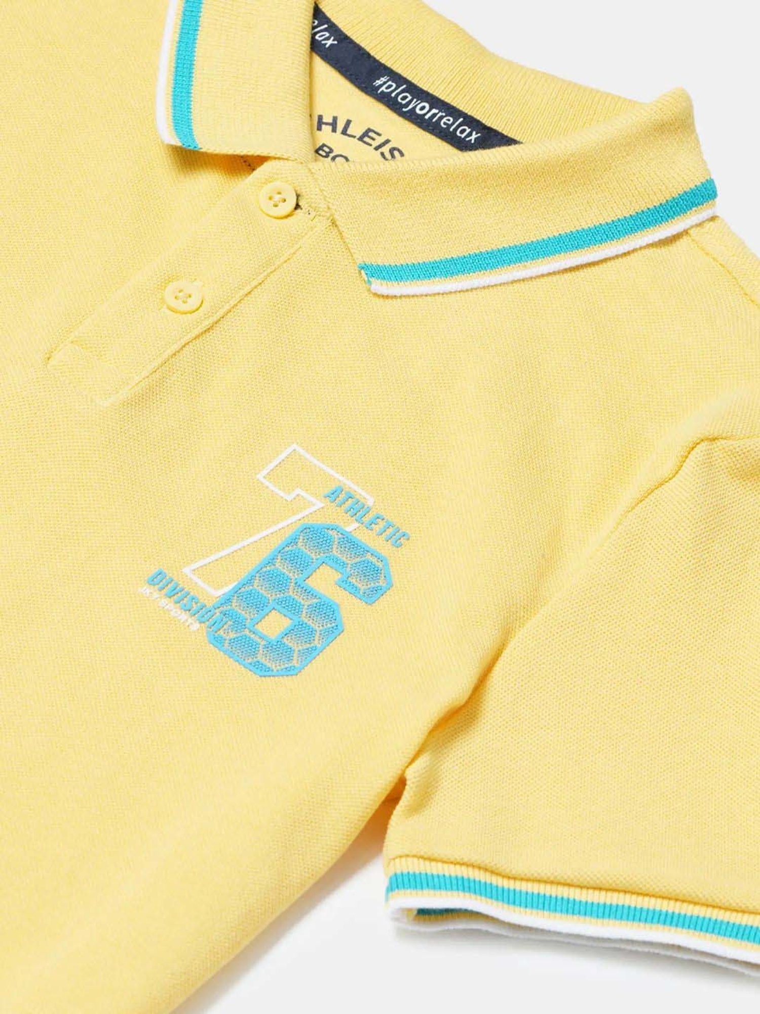 Jockey Kids Yellow Cotton Printed Polo T-Shirt