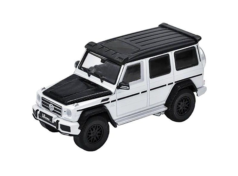 Mercedes-Benz AMG G63 LB Works Wagon White with Carbon Hood and Black Top 1/64 Diecast Model Car by Era Car