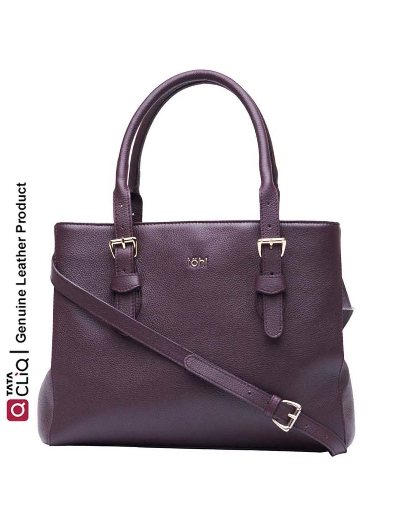 Tohl Burgundy Solid Medium Handbag