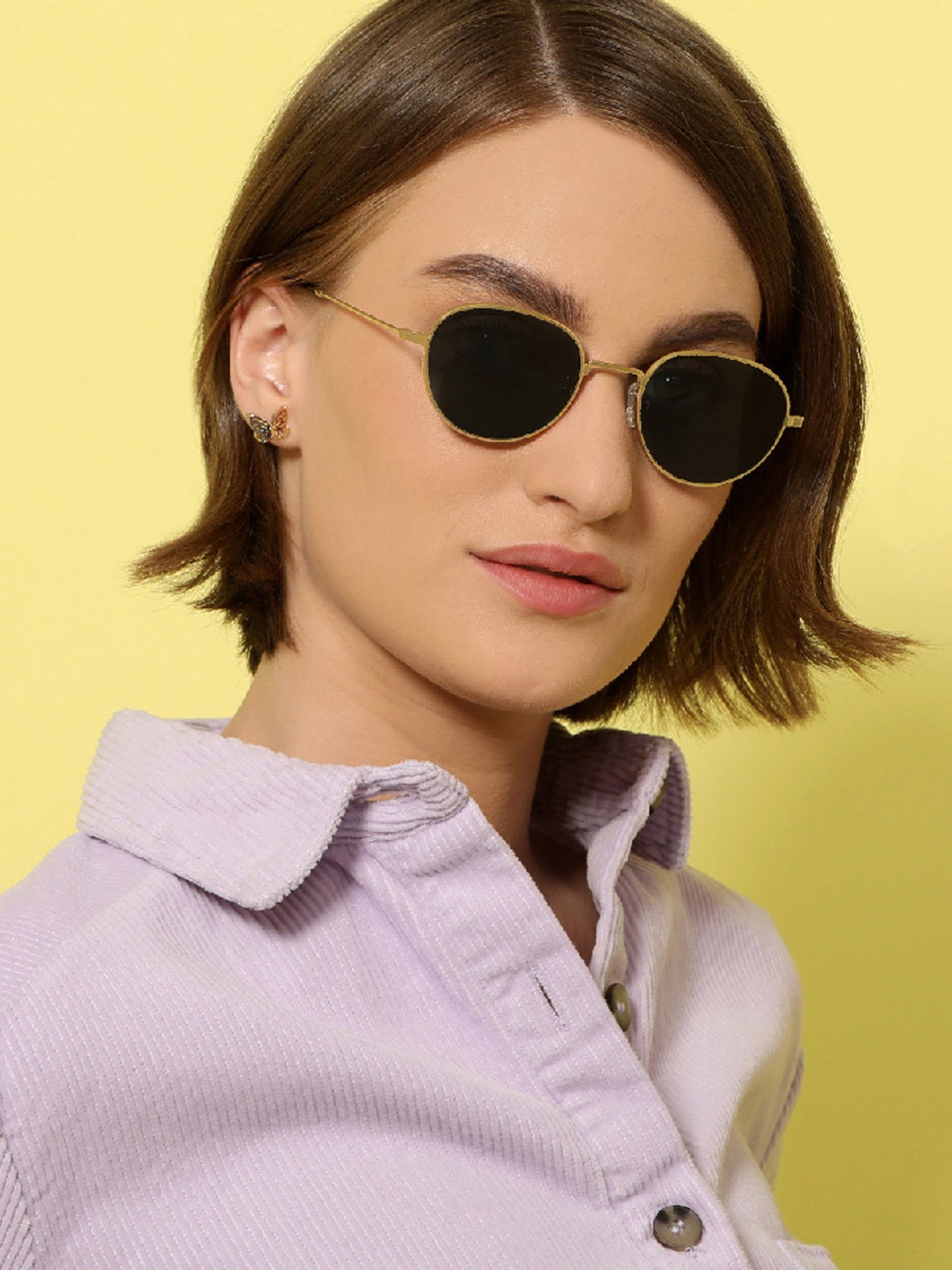 John Jacobs JJ S12810 Green Polarized Round Sunglasses