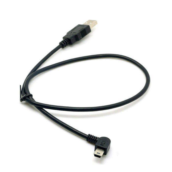 2pcs USB2.0 Male to Mini USB Left & Right Angled Cable 0.5m for Camera MP4 Phone