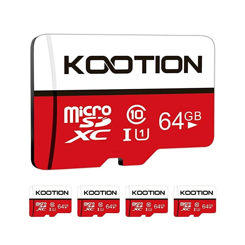 5-Pack 64GB Micro SD Card Class 10 Micro-SDXC Memory Card UHS-I, High Speed Flash TF Card for Security Camera/Smartphone/Drone/Dash Cam/Tablet/PC, C10, U1, 64GB 5pack