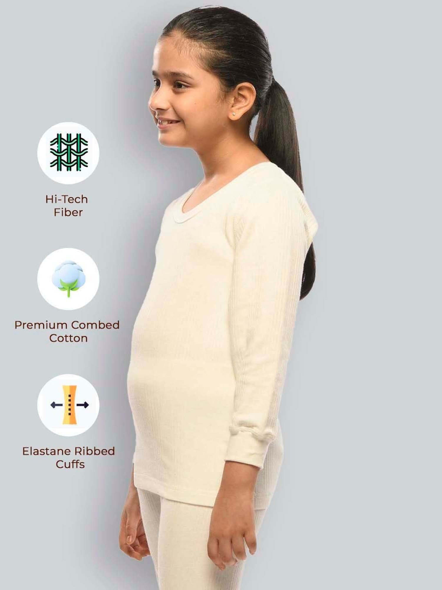 Kanvin Kids Skin Regular Fit Thermal Tops - Set of 2