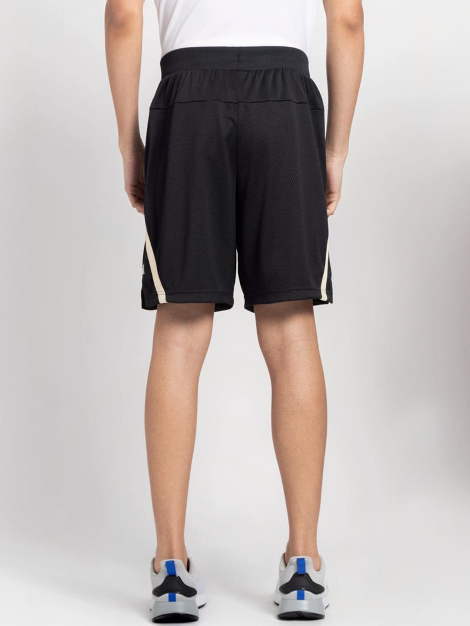 Adidas Black Regular Fit Texture Sports Shorts