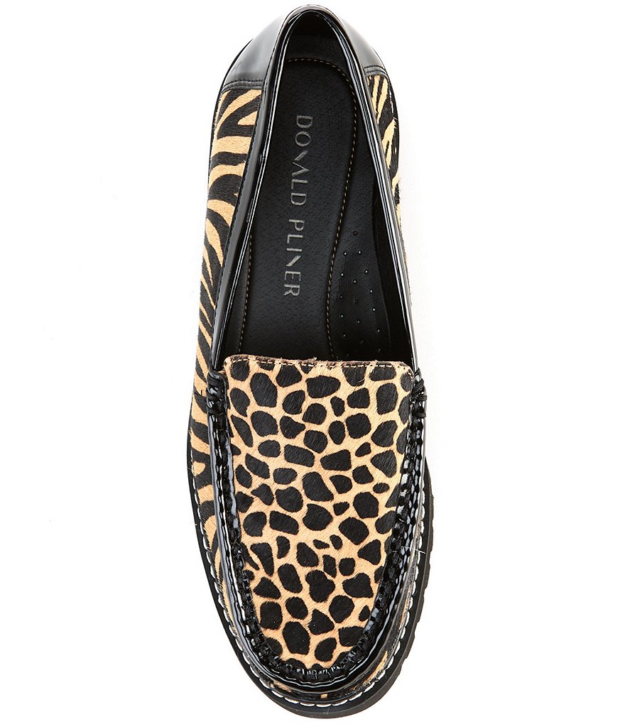 Donald Pliner Hope Animal Print Haircalf Lug Sole Loafers
