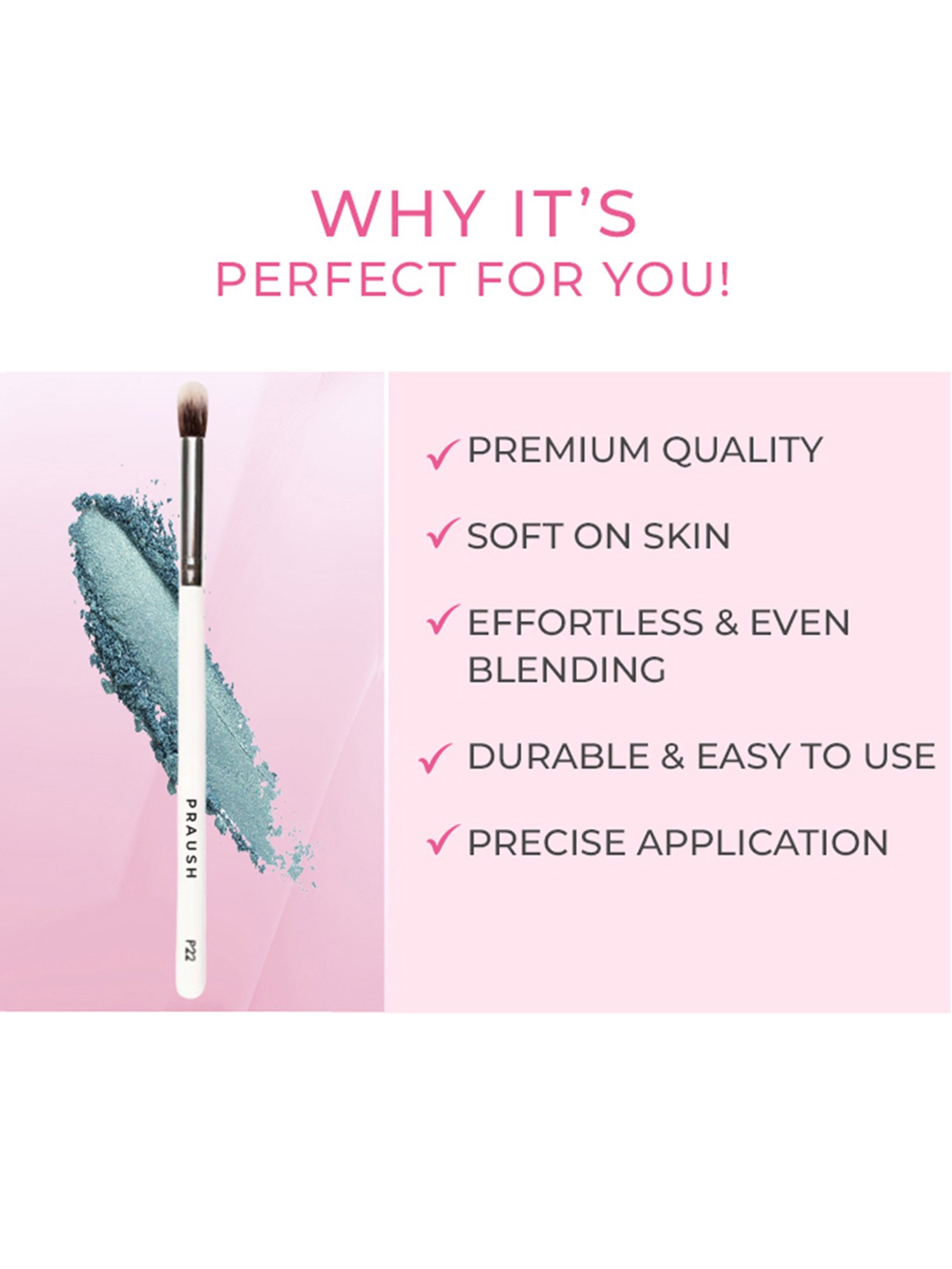 Praush Fluffy Eyeshadow Blending Brush Medium - P22