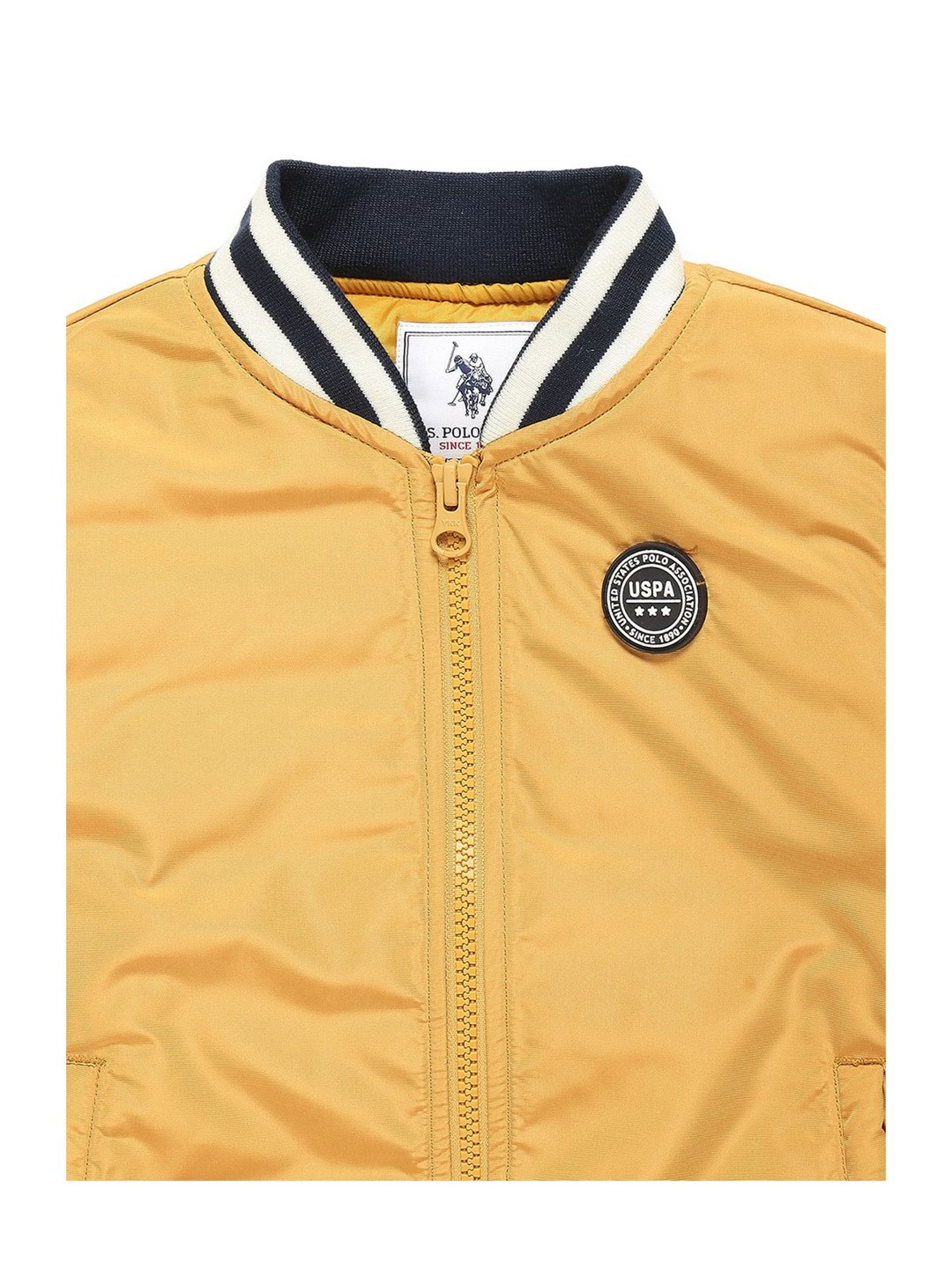 U.S. Polo Assn. Kids Yellow Solid Full Sleeves Bomber Jacket