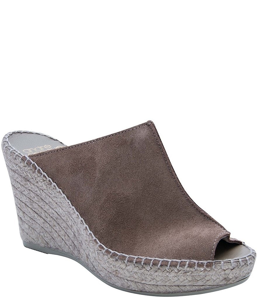 Andre Assous Cici Suede Esparille Wedge Sandals