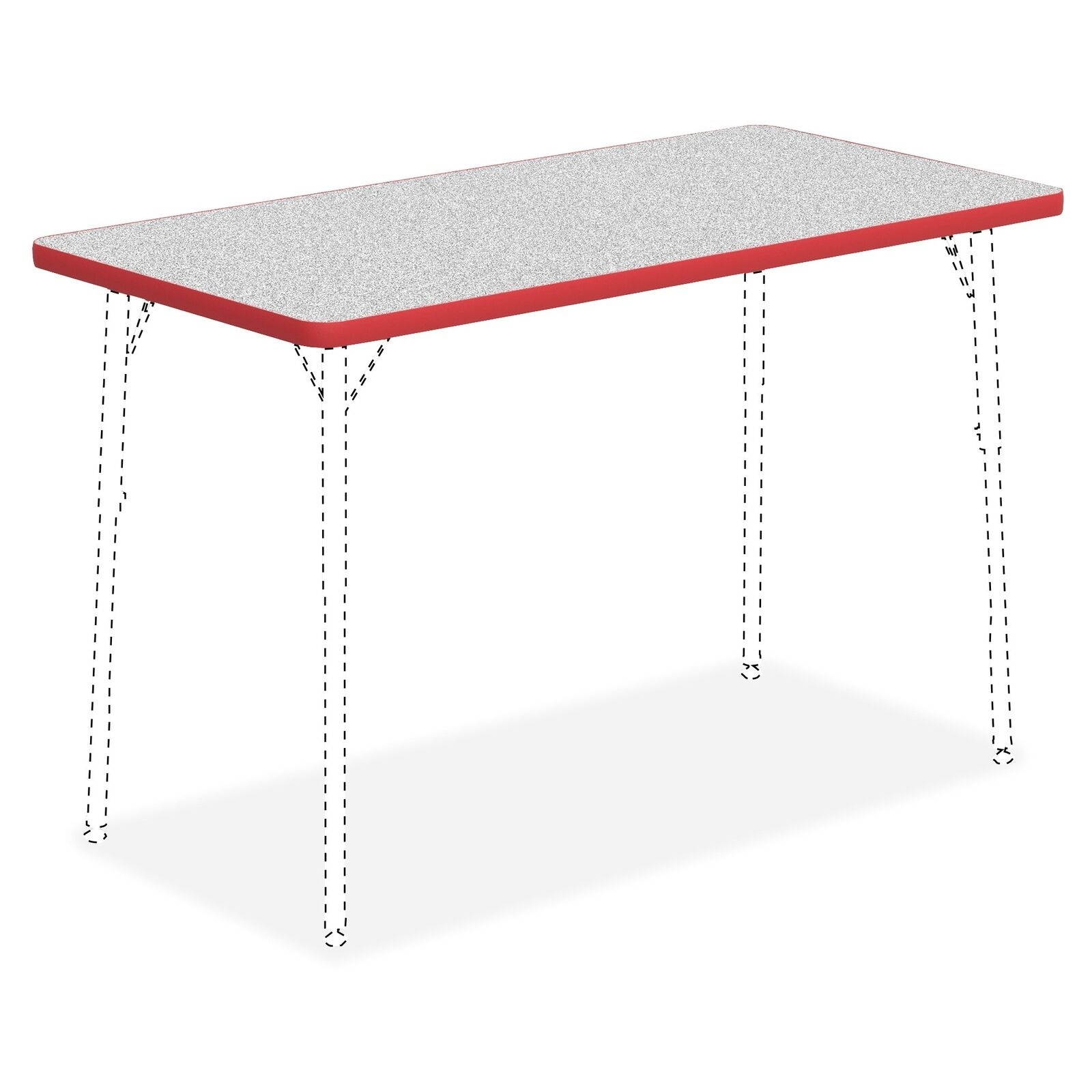 Lorell LLR99917 24 x 48 in. Activity Tabletop - Gray & Red