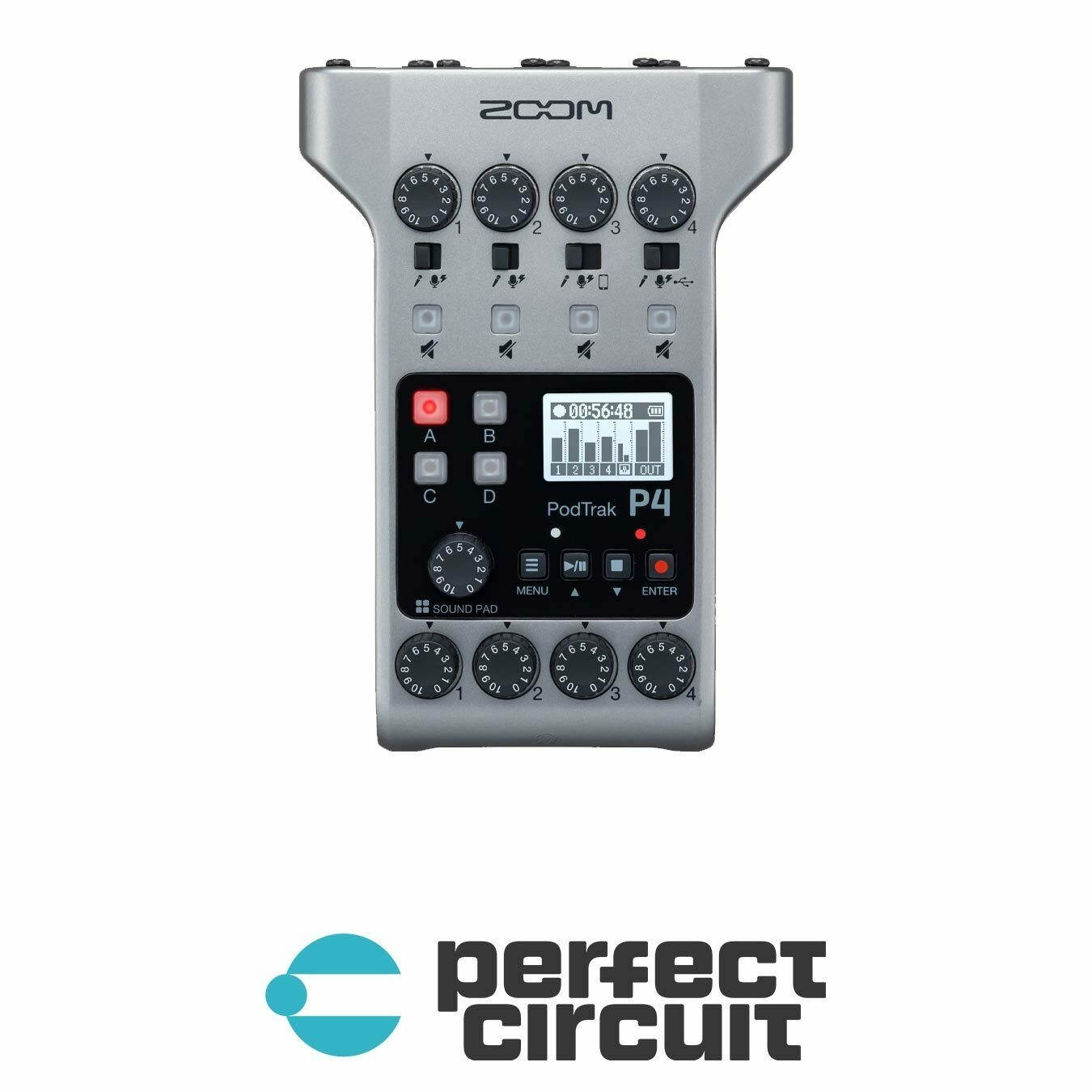 Zoom P4 PodTrak Podcast Recorder PORTABLE RECORDER - NEW - PERFECT CIRCUIT