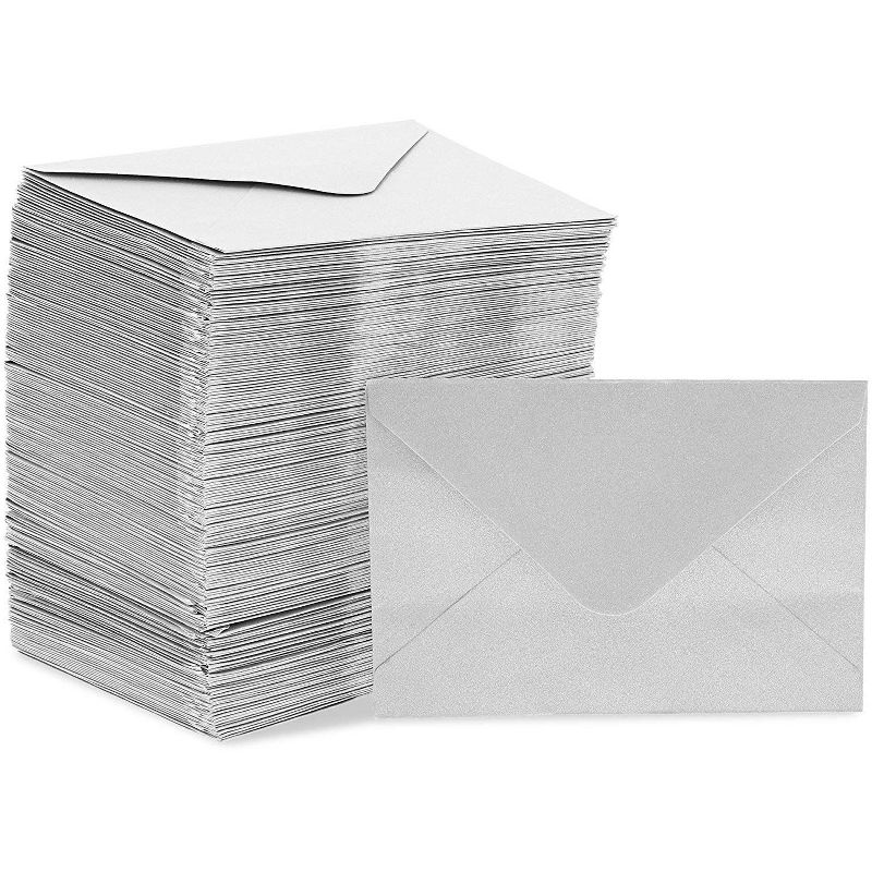 100-Count Bulk Mini Envelopes for Gift and Business Cards, Silver, 4" x 2.7"