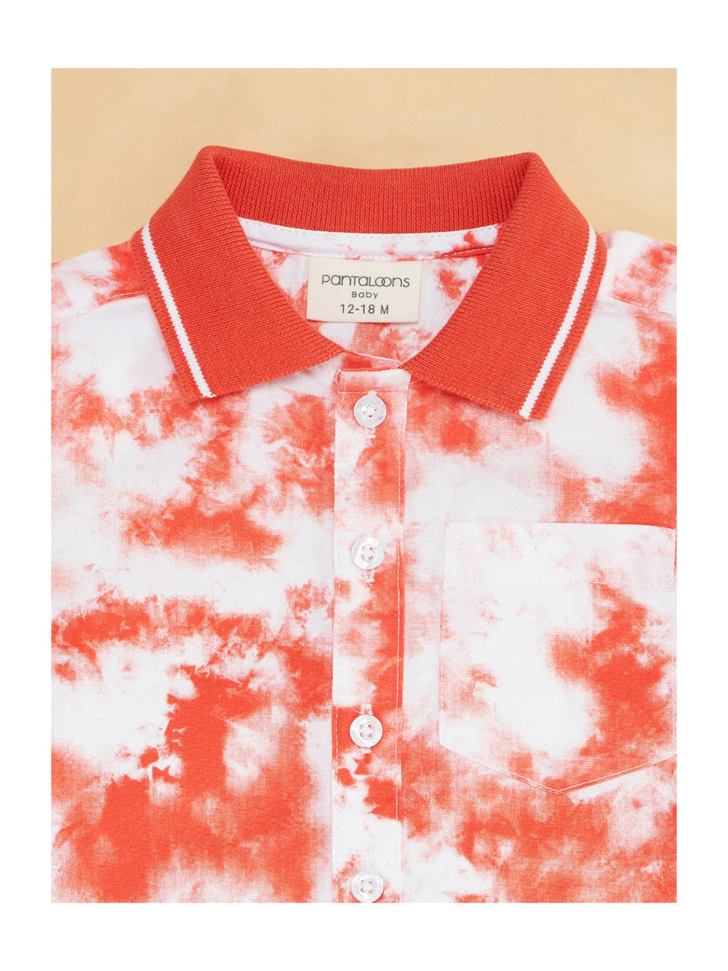 Pantaloons Baby White & Red Printed Full Sleeves Shirt