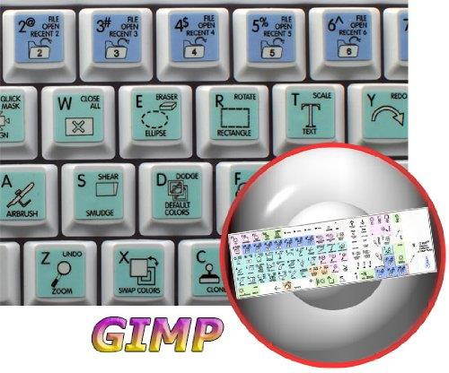 GIMP GALAXY SERIES NEW KEYBOARD LABELS SHORTCUTS 12x12 SIZE
