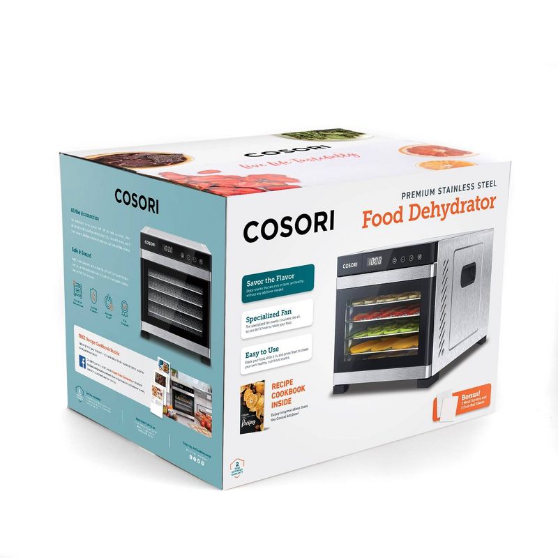 Cosori Premium Stainless Steel Food Dehydrator with Bonus Mesh Screens & Fruit Roll Sheets