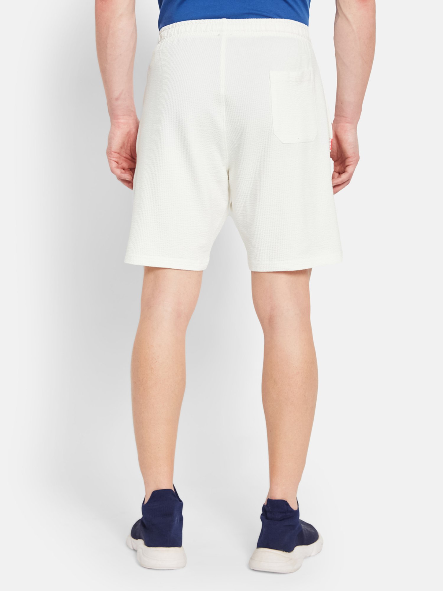 Octave Off White Regular Fit Printed Sports Shorts