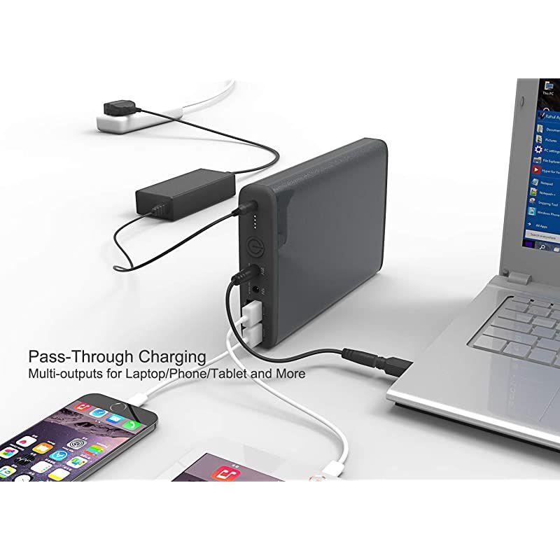 Laptop Power Bank 185Wh/50000mAh(Max.130W) Portable Laptop Charger External Battery Pack for Laptop-Dell HP Lenovo Surface pro Sony Samsung Acer Toshiba iPad Phone Notebook