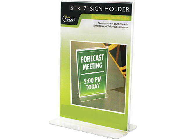 Clear Plastic Sign Holder, Stand-Up, 5 X 7