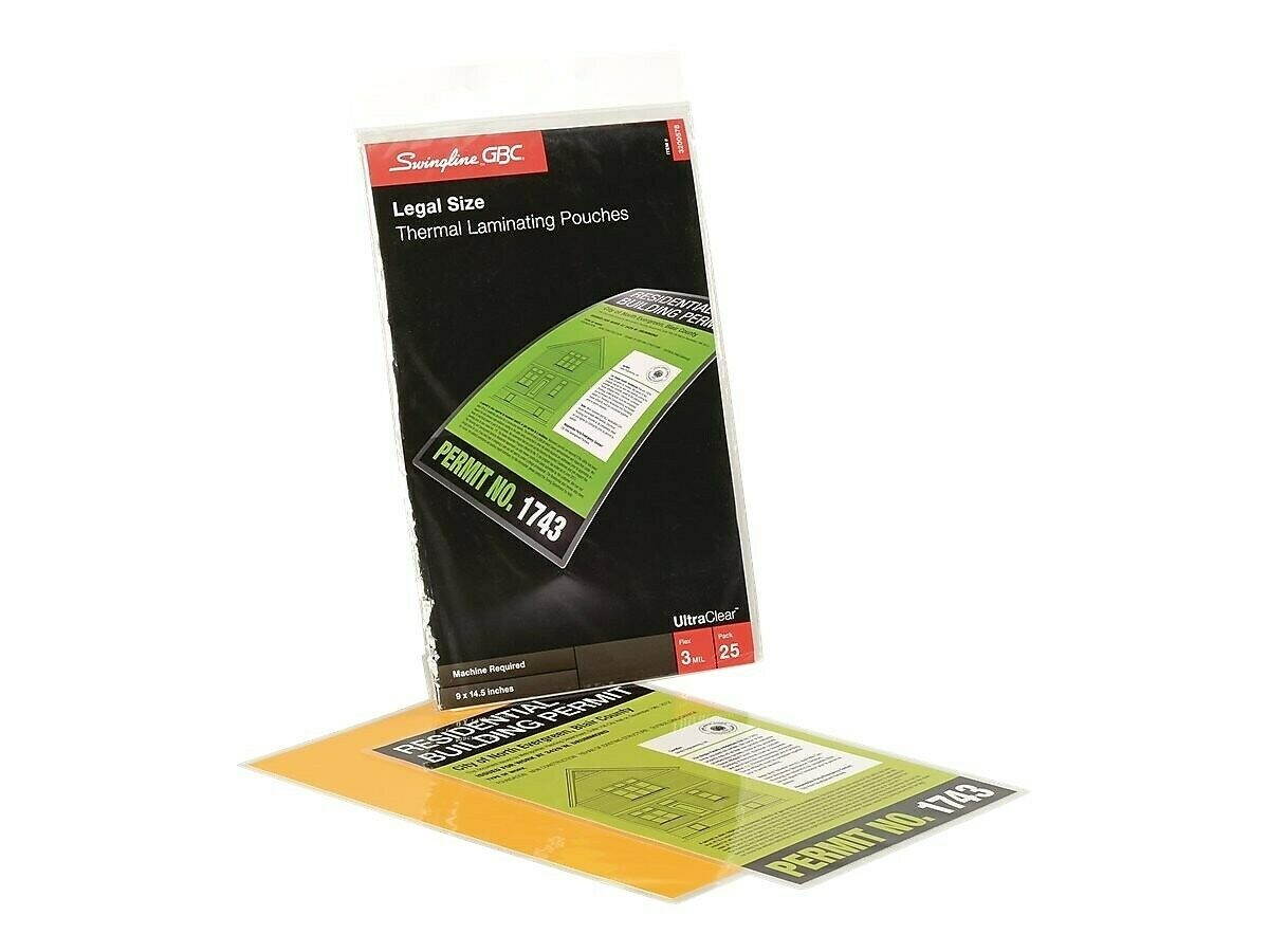 GBC UltraClear Thermal Pouches Legal 25/Pack (3200578) 413443