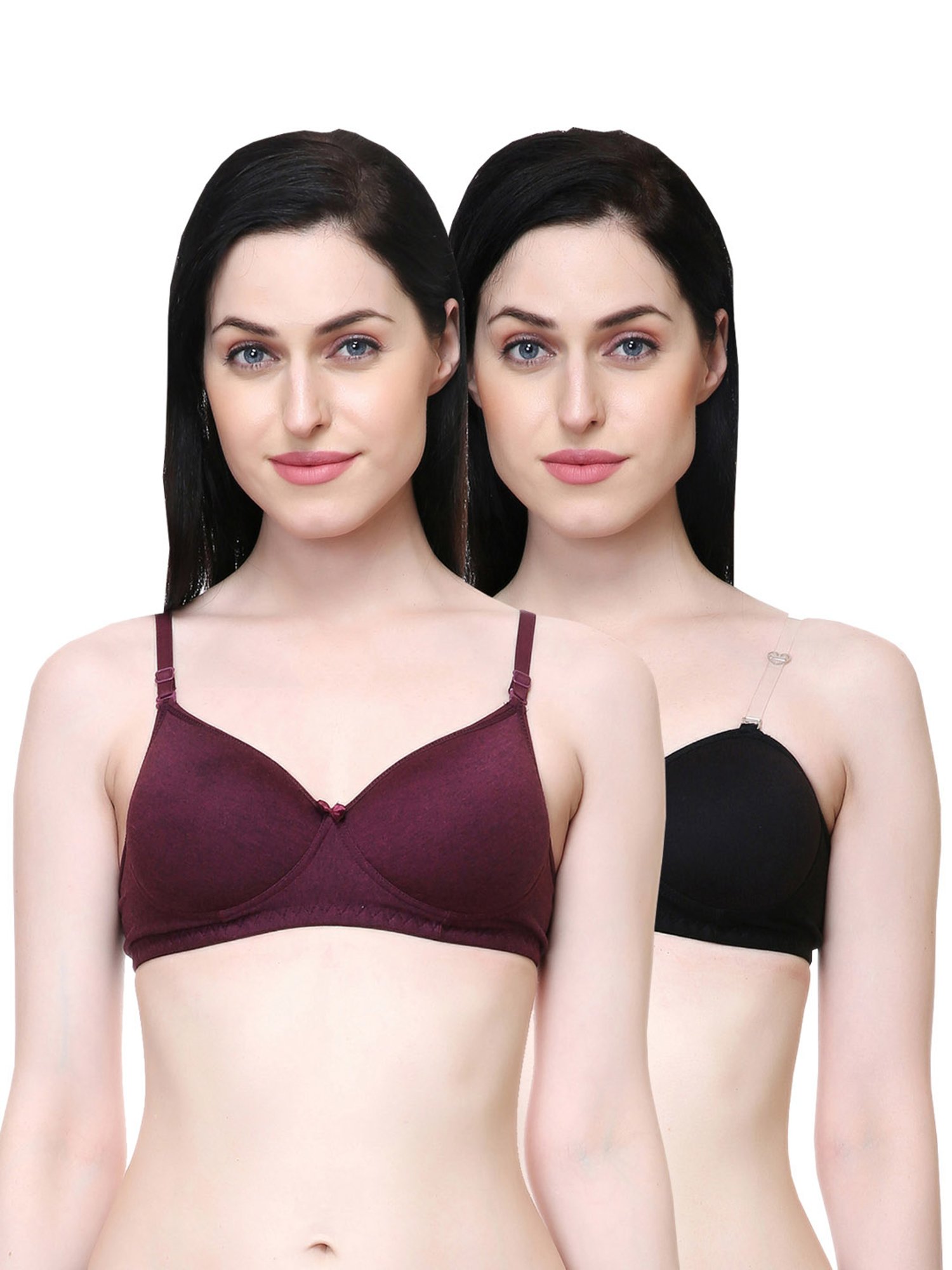 Lady Lyka Multicolor Non Wired Padded T-Shirt Bra (Pack Of 2)